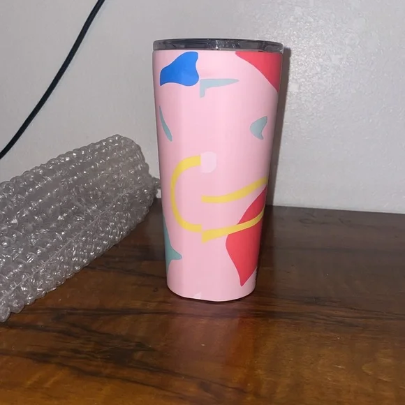 NWT Corkcicle Poketo/Pink Party 16oz Tumbler - Picture 4 of 7
